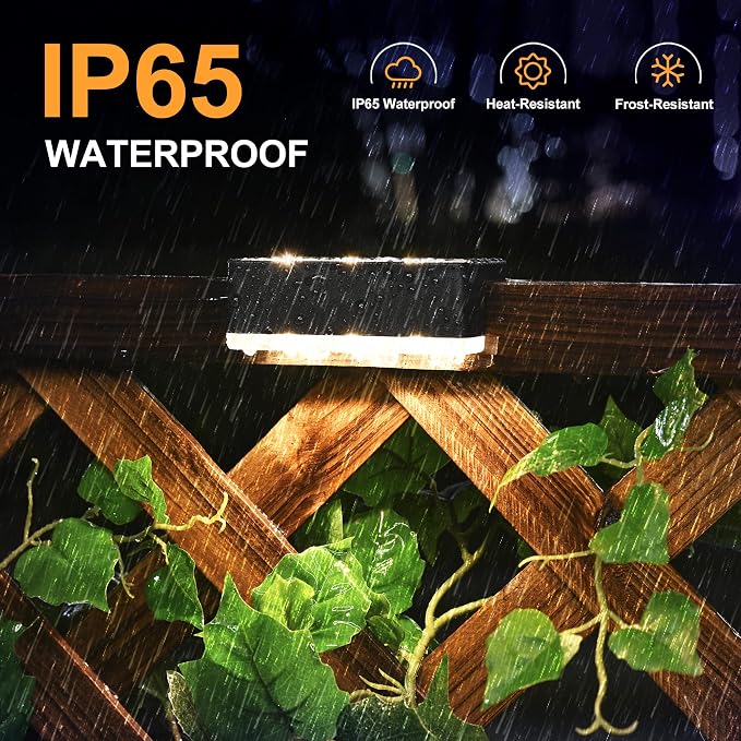 SOLPEX Solar Fence Lights, 6 LEDs Solar Lights Outdoor Waterproof Solar Powered - Image 6