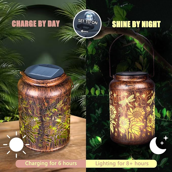 2 Pack Solar Light, Outdoor Lanterns - Image 5