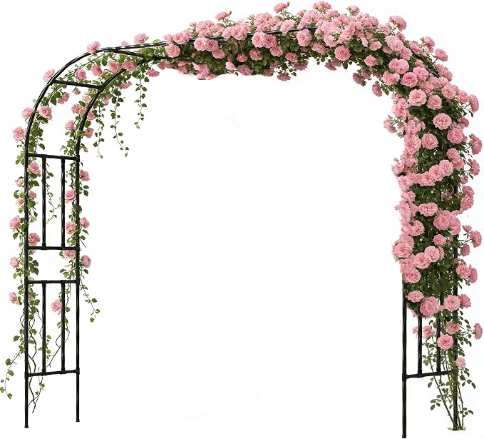 Twira Garden Arch Trellis, 7.9FT Metal Garden Arbor Trellis by TWIRA
