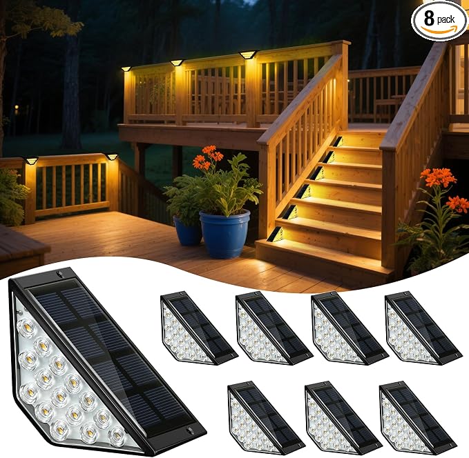 Solar Step Lights for Outside, Solar Stair Lights Outdoor Waterproof, Deck Step by Unknown