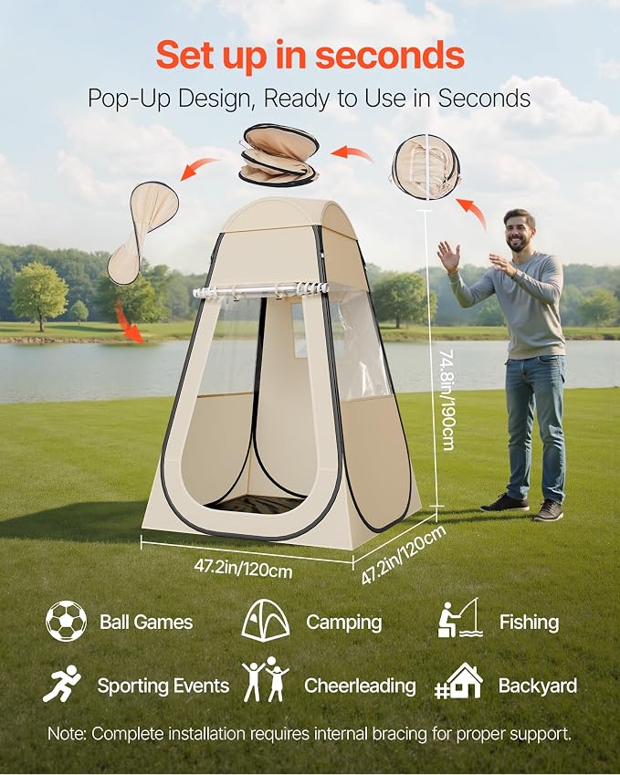 VEVOR Pop up Sports Tent, 8 Sizes Optional Clear Bubble Tent - Image 2