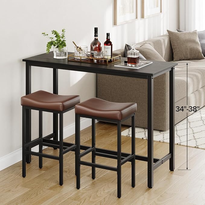 24 Inch Counter Height Bar Stools Set of 2, Compact Counter Stools - Image 8