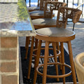 PURPLE LEAF Outdoor Swivel Bar Height Stools Set of 2 Metal Modern Wicker Bar by PURPLELEAF