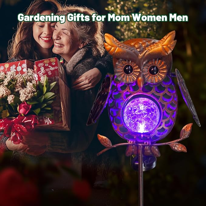 HONGLAND Solar Lights Outdoor Decor Waterproof, Solar Owl Garden Decorative - Image 5