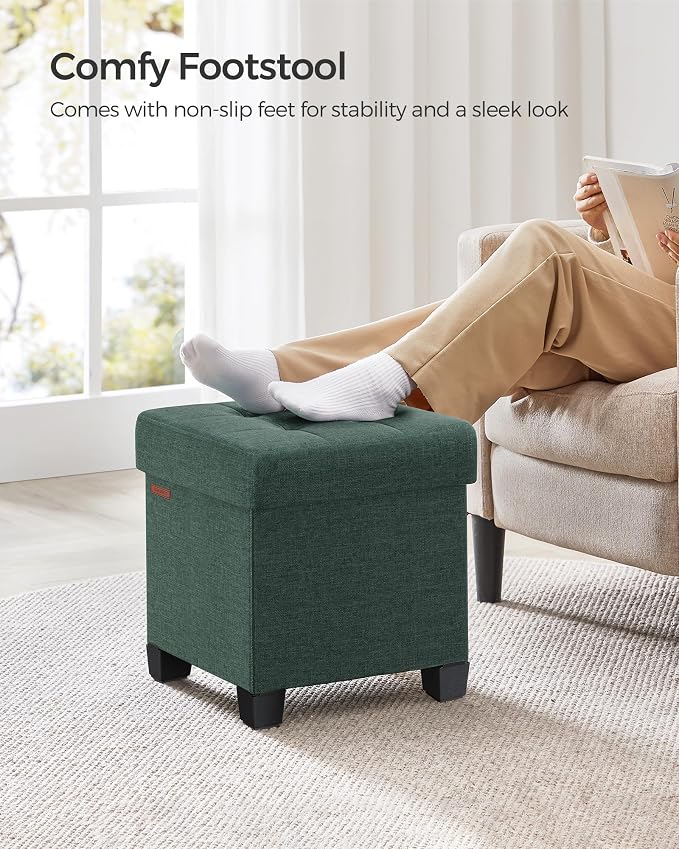 SONGMICS Storage Ottoman, Small Ottoman Foot Rest - Image 5
