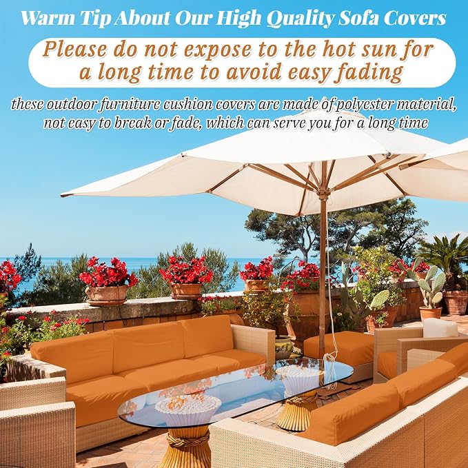 Patelai 11 Pcs Waterproof Patio Cushion Covers - Image 6