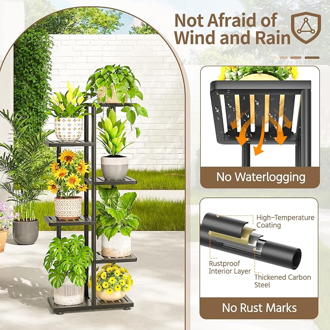 LASZOLA 5 Tier Plant Stand Indoors Outdoors - Image 4