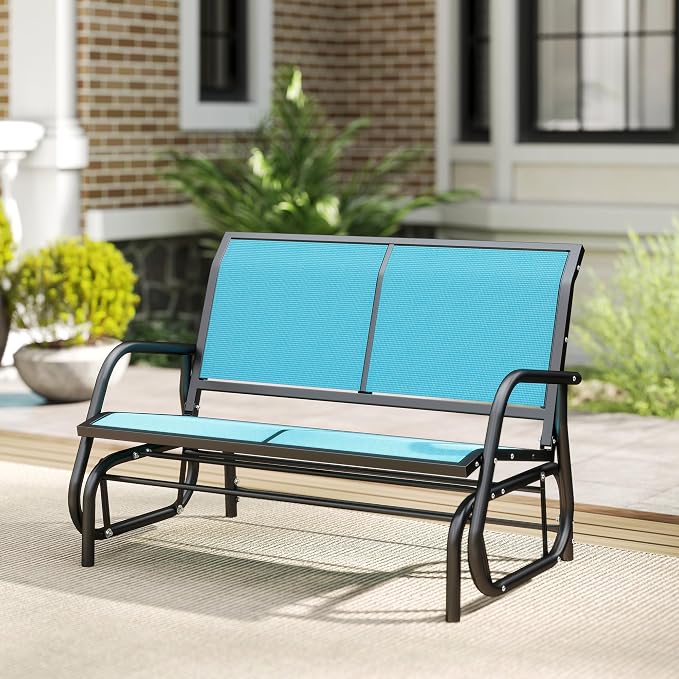 Outsunny 2-Person Outdoor Glider Bench, Patio Double Swing Rocking Chair - Image 8