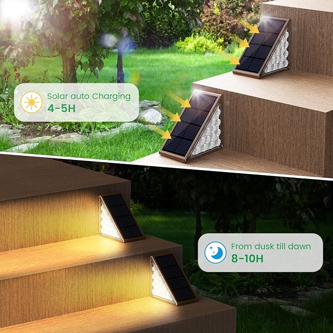 Solar Step Lights for Outside, Outdoor Deck Step Lights, Solar Outdoor Lights - Image 2