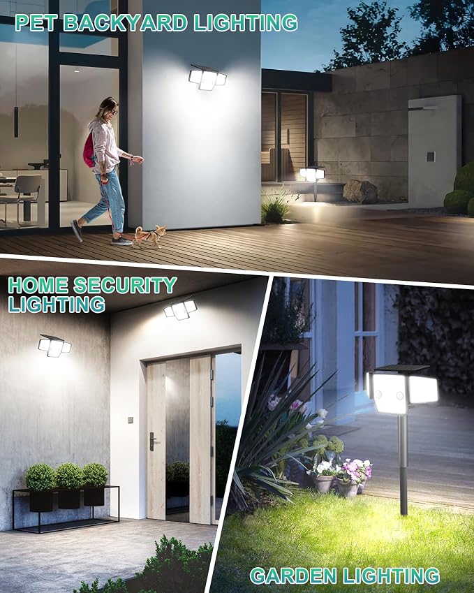 Solar Lights Outdoor, In-Ground or Wall Mount, 180° PIR Motion Sensor, 236 LED - Image 8