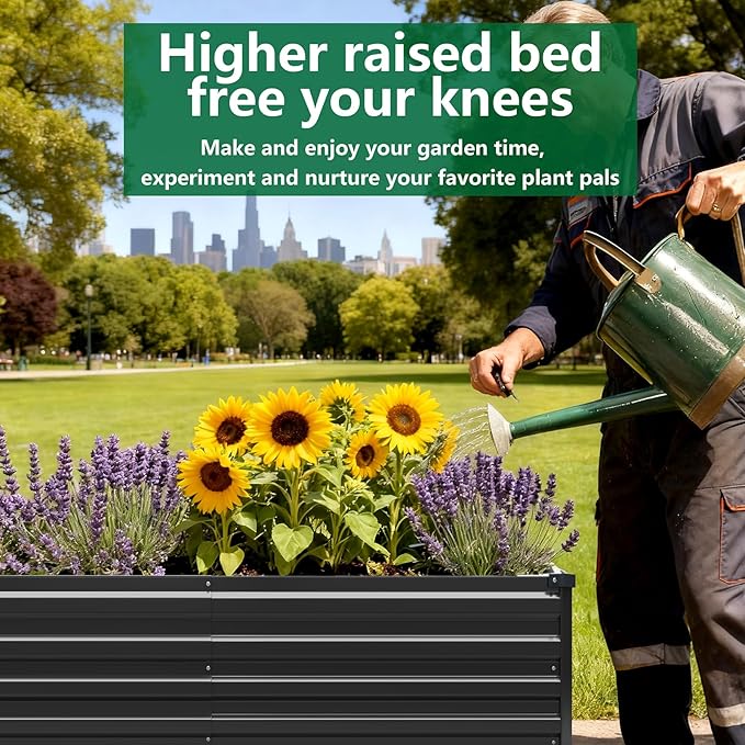 3 Pack 6x3x1FT Galvanized Raised Garden Bed Kit, Outdoor Metal Planter Box - Image 7