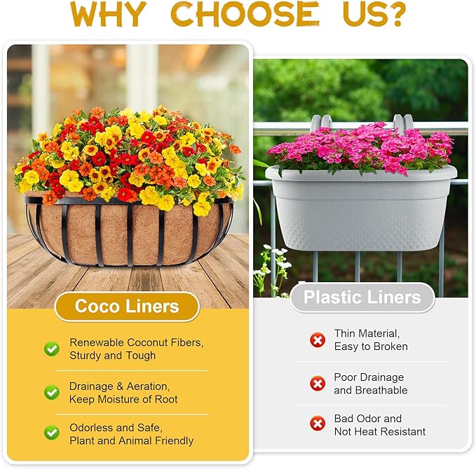 Riare 2 Pack 24 Inch Trough Coco Coir Liners - Image 5