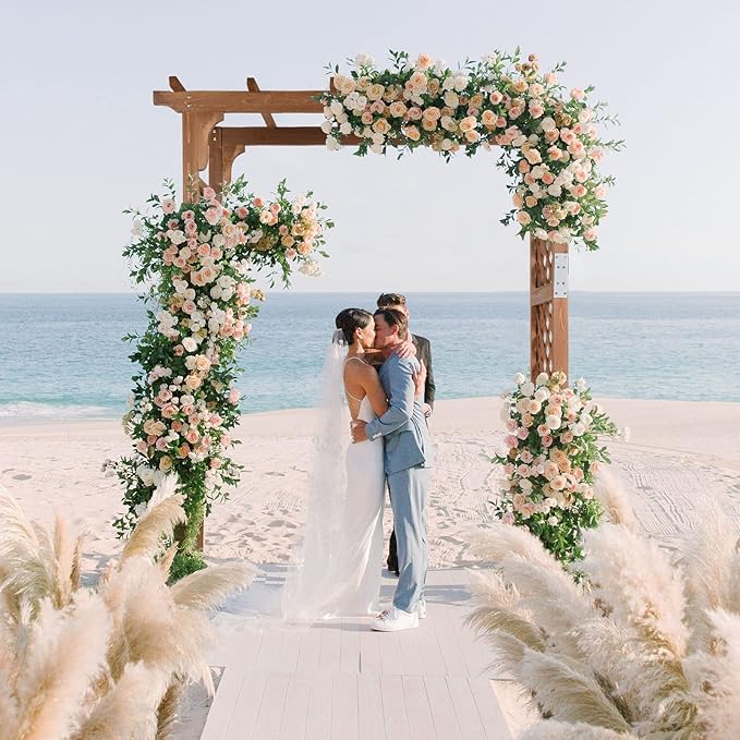 Outdoor Wooden Arbor Trellis, Wooden Garden Arbor Arch, Wooden Wedding Arches - Image 7