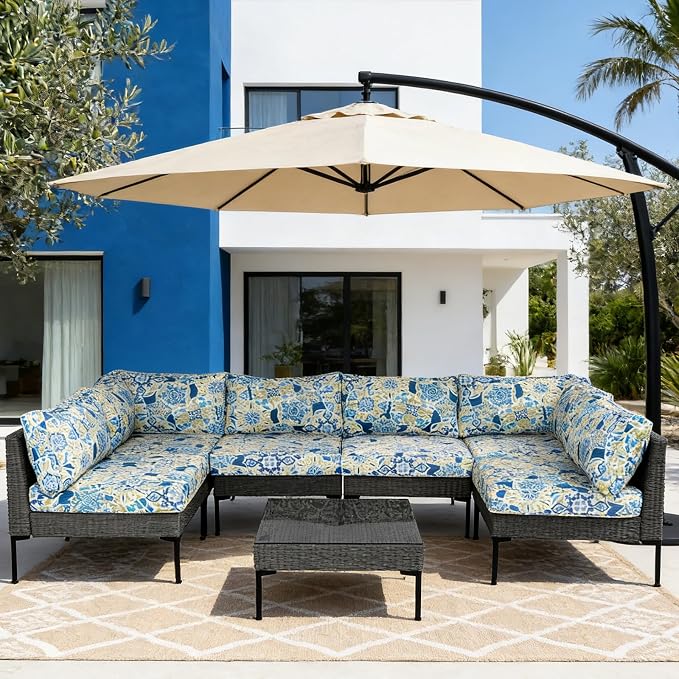 14Pcs Outdoor Cushion Covers Replacement Washable Waterproof UV w/Zipper - Image 7