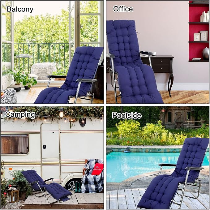 67 x 19 Inch Chaise Lounge Cushions Soft Lounge Chair Cushion Gravity Chair - Image 6