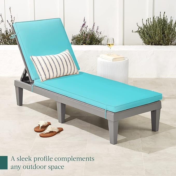 Best Choice Products Outdoor Lounge Chair, Resin Patio Chaise Lounger - Image 8