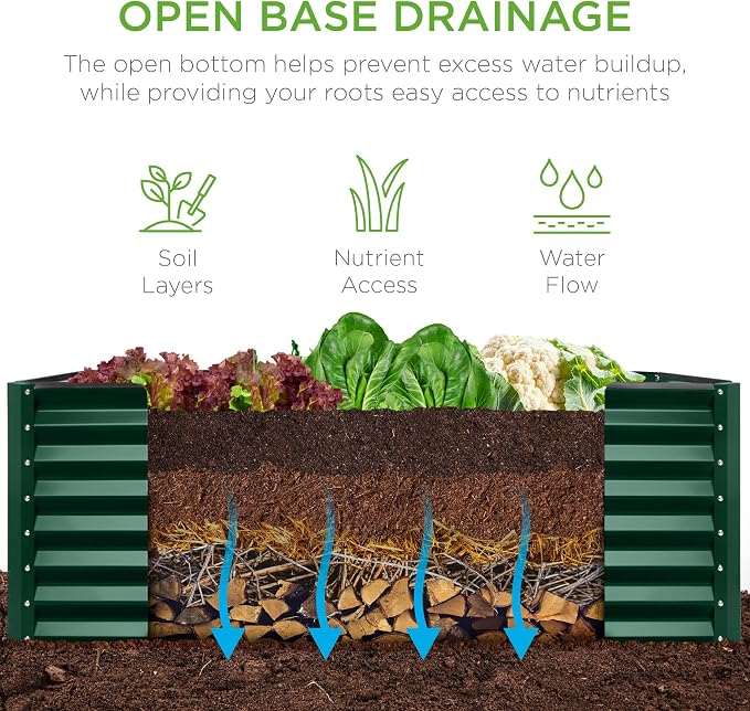 Best Choice Products 4x2x2ft Outdoor Metal Raised Garden Bed, Deep Root Planter - Image 3