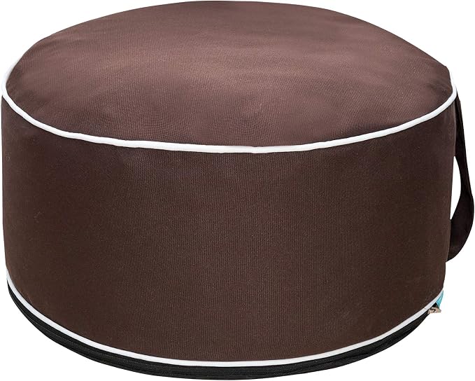 QILLOWAY Indoor/Outdoor Inflatable Stool, Round Ottoman, All Weather Foot Rest by QILLOWAY