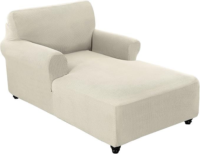 FantasDecor Chaise Lounge Cover Stretch Chair Lattice Slipcover by FantasDecor