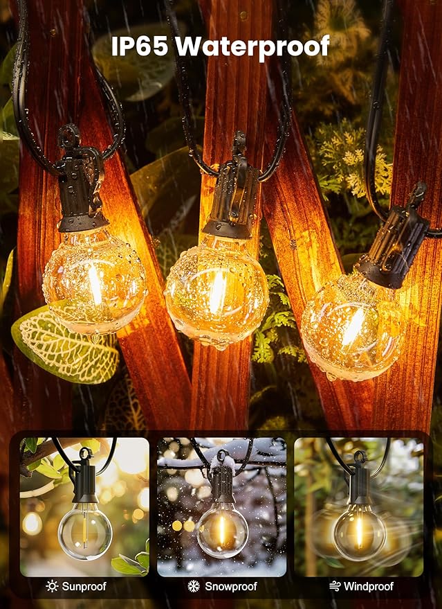 Outdoor String Lights – 50ft Connectable Patio Lights - Image 3