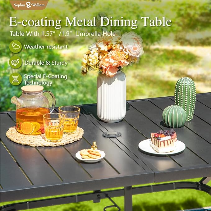 Sophia & William Patio Dining Set Outdoor Dining Set - Image 6