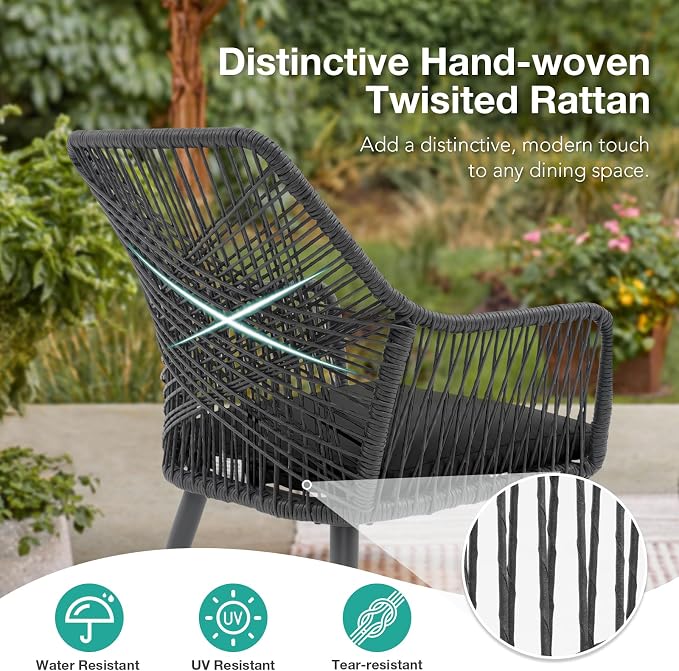 Patiorama 5-PC Patio Dining Set, Outdoor Dining Table Chair Set, All-Weather - Image 4