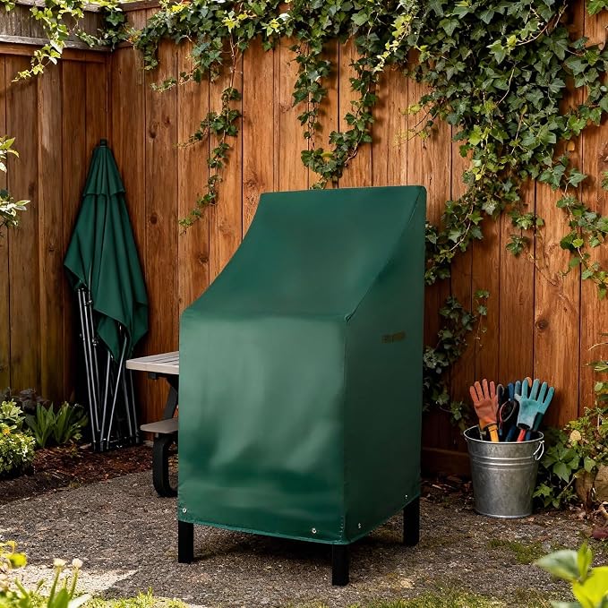 RosieLily High Back Patio Chair Covers Waterproof Heavy Duty Stackable Outdoor by RosieLily