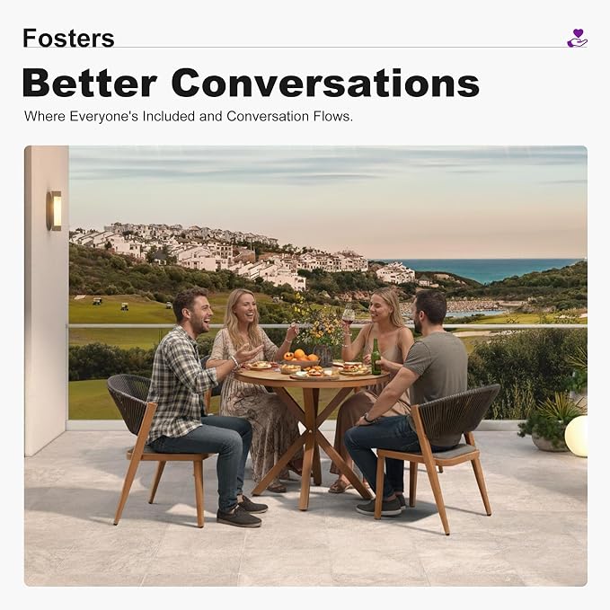 PURPLE LEAF 5 Pieces Outdoor Round Dining Set Patio Table and Chairs - Image 6