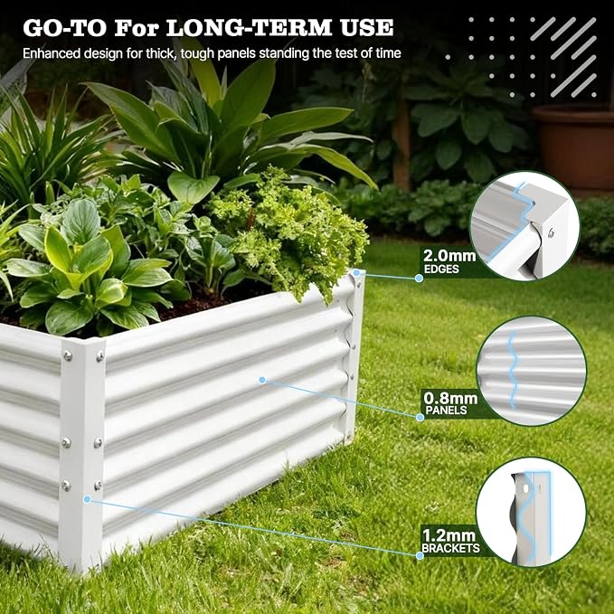 A ANLEOLIFE Set of 12, 18 Inch Tall Raised Garden Beds Kit, Rectangular & - Image 5