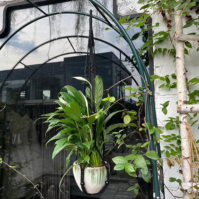 RIFNY Macrame Plant Hanger Indoor, 35 Inch Hanging Plant Holder - Image 6
