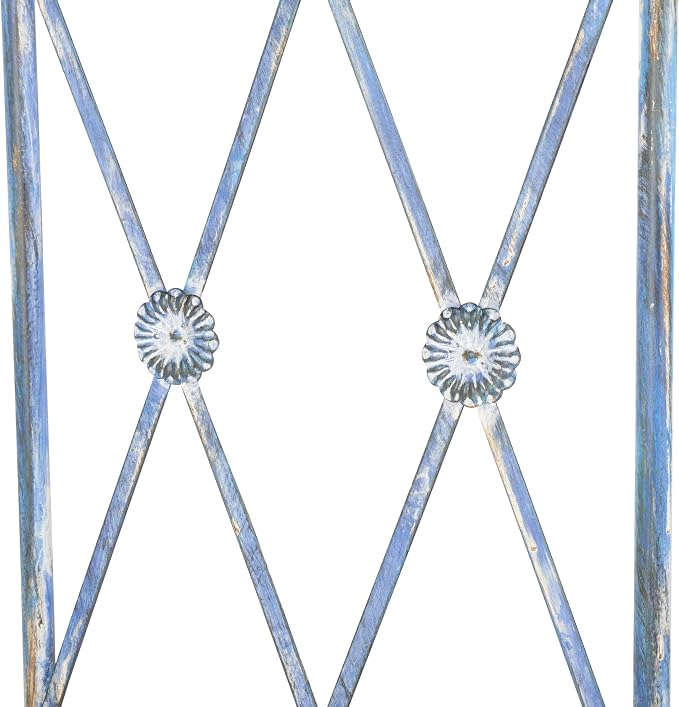 SAFAVIEH Outdoor Collection Atticus Mossy Blue Wrought Iron Lattice Arch Garden - Image 8