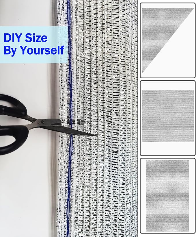 40% Aluminum Foil Shade Cloth Mesh No Grommets Silver Tarps Fabric Privacy - Image 4