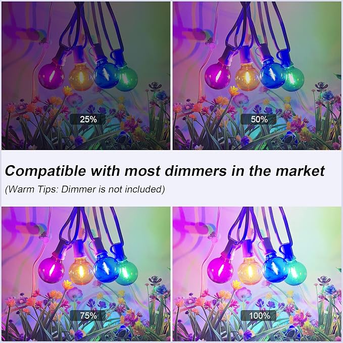 25Ft LED Outdoor String Lights, G40 Outdoor Christmas Decorations Lights - Image 4