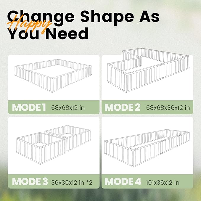 KING BIRD Raised Garden Bed 101" x 36" x 12" 4 Installation Methods - Image 5