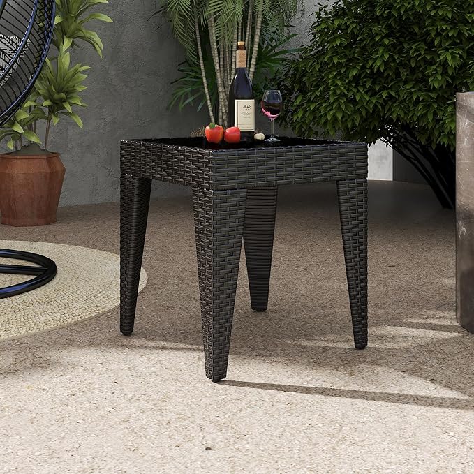 Kinfant Rattan Patio Side Table - Image 9