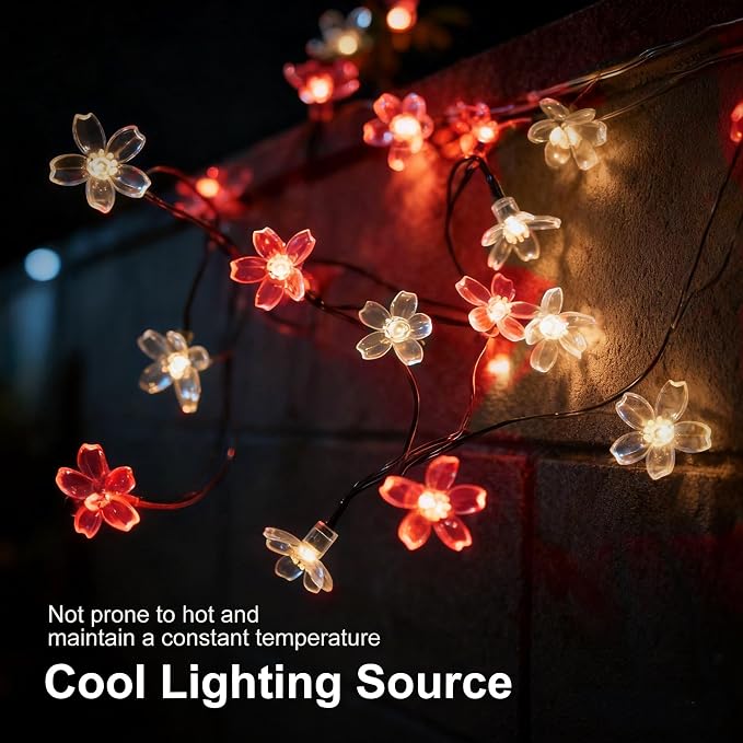 60 LED Solar String Lights Outdoor Waterproof Flower Fairy Lights - Image 2