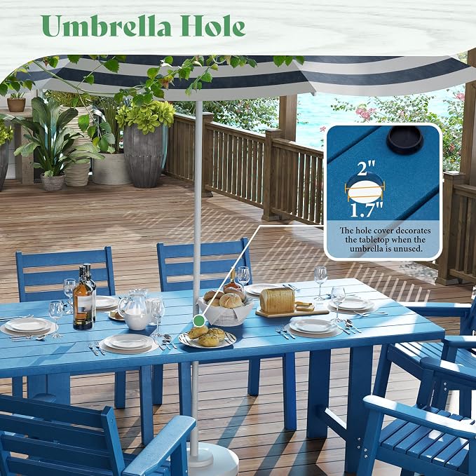 AMERLIFE 7-Piece HDPE Outdoor Dining Set - Image 3