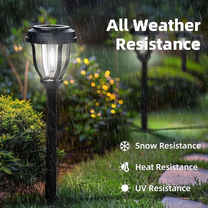 DERAYSION 12 Pack Solar Lights Outdoor, Solar Pathway Lights Auto On/Off - Image 3