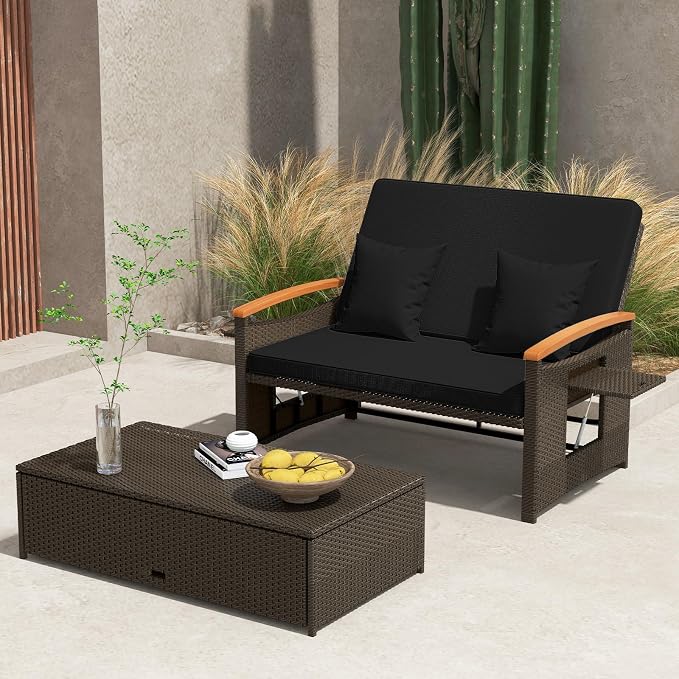 Tangkula Patio Rattan Daybed - Image 2