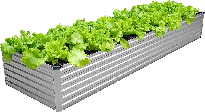12x2x1.5FT Galvanized Raised Garden Bed, Vegetable Boxes-Rectangle Metal Flower by DIIYIV