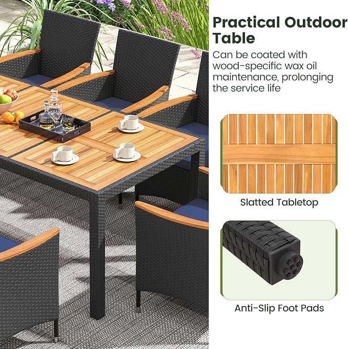 Tangkula 11 Pieces Patio Dining Set - Image 6