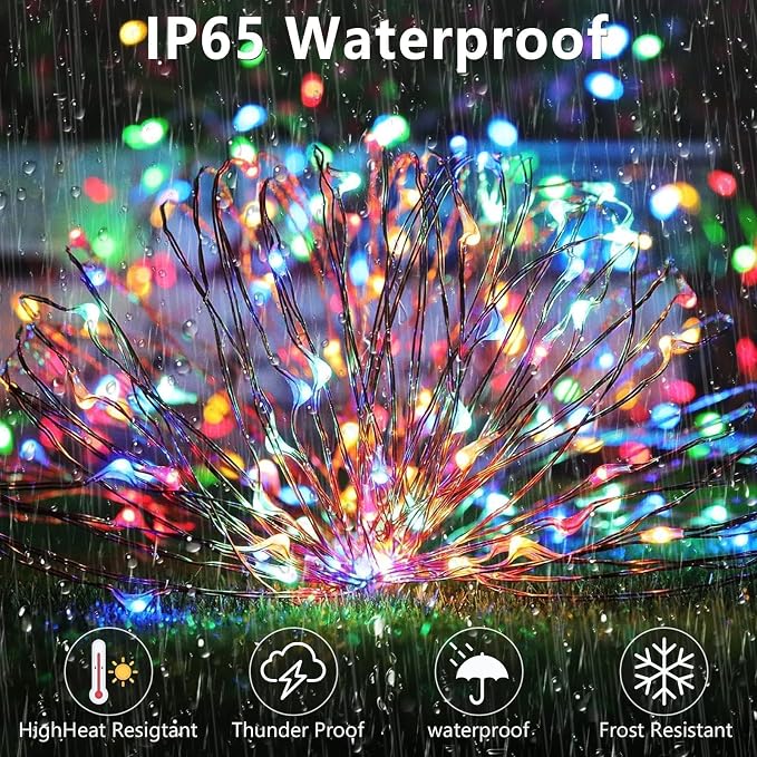 4-Pack Solar Fairy Lights Outdoor, 800 LEDs 264FT Extra-Long Solar String Lights - Image 4