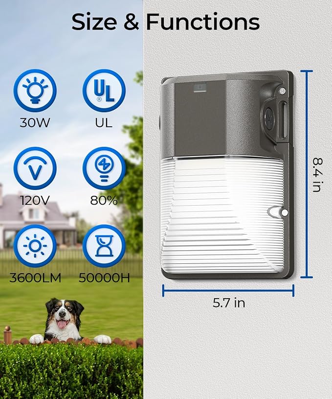CINOTON 30W 3CCT LED Wall Pack Light - Image 7