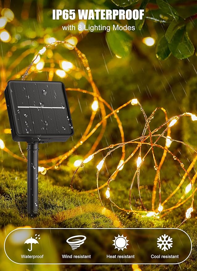 Minetom Solar String Lights for Outside, 6 Packs Total 198Ft 600 LED Outdoor - Image 3