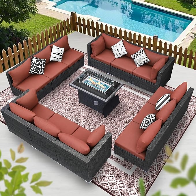 BULEXYARD 13 Piece High Back Outdoor Furniture Sets - Image 9