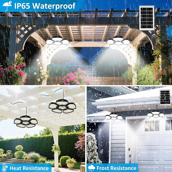 Solar Shed Light Indoor Outdoor, 156LED Solar Powered Motion Sensor Pendant - Image 5