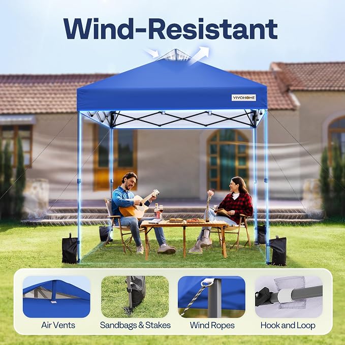 VIVOHOME 8x8ft Pop Up Canopy Tent One Push Setup Outdoor Portable Shelter Tent - Image 6