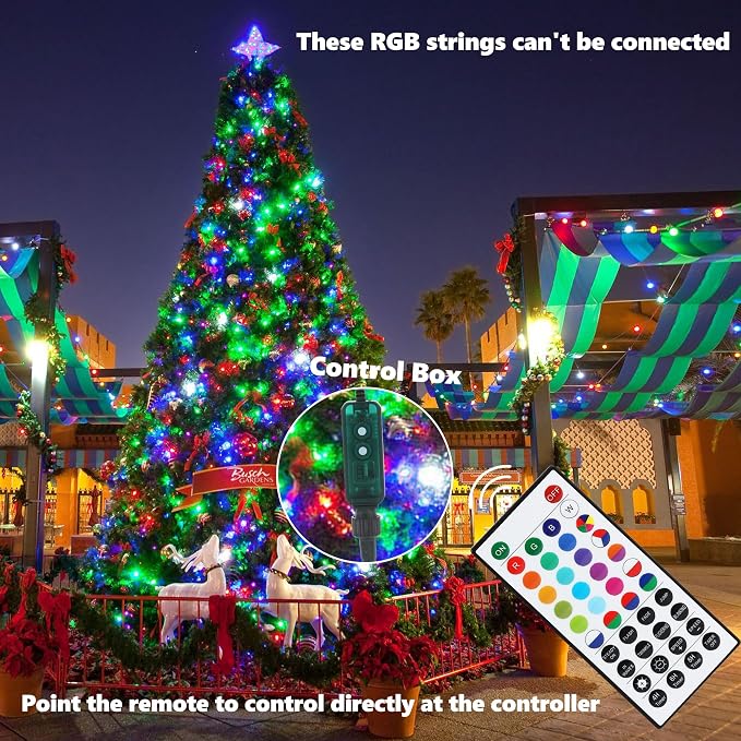 Joomer Color Changing Christmas String Lights, 164FT 500 LED RGB LED String - Image 3