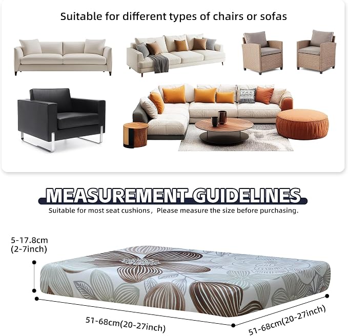 12Pcs Patio Cushion Covers, Outdoor Cushions Covers, Stretch Cushion Covers - Image 2