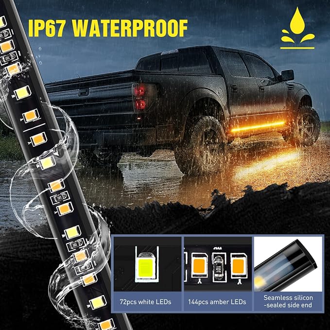 Nilight Truck LED Running Board Lights 2PCS 70 Inch LED Side Maker Light - Image 6